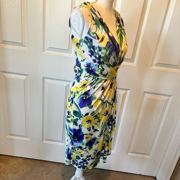 Ralph Lauren Floral Faux Wrap Cascade Dress - Picture 6 of 14